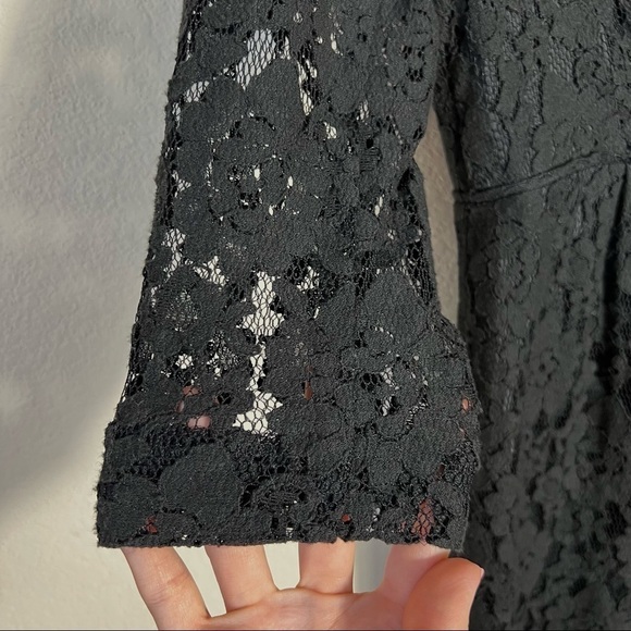 J Crew Black Lace Dress Size 4 Dark Feminine Wedding Guest Whimsigoth Party - Picture 3 of 9